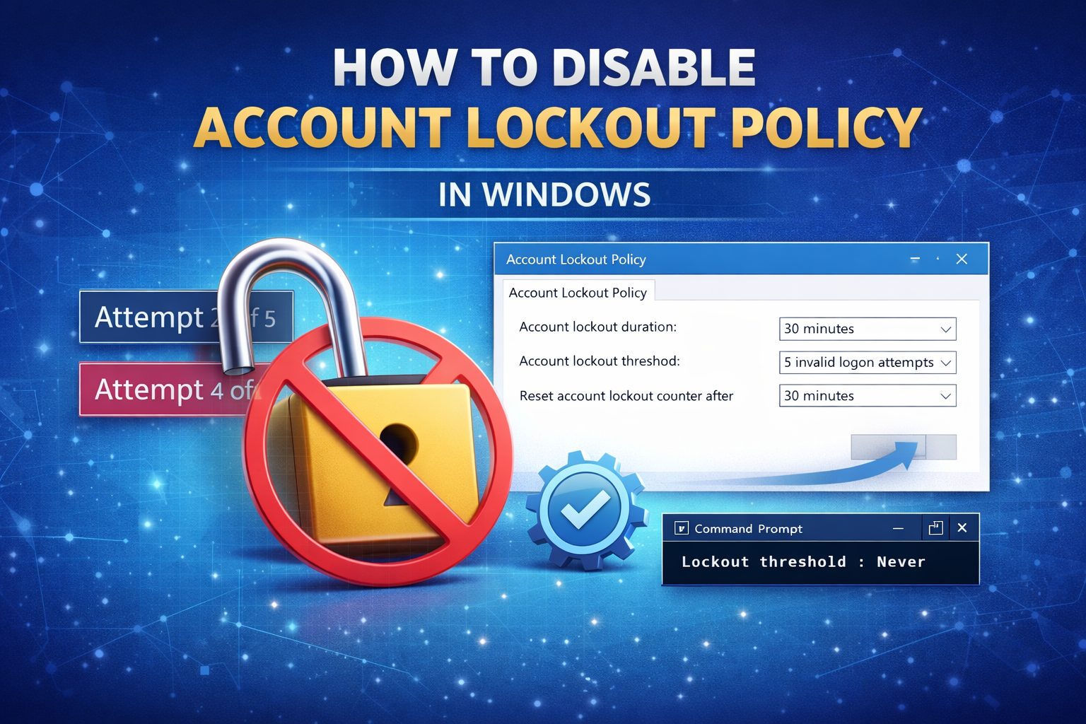 How to Disable Account Lockout Policy in Windows Server
