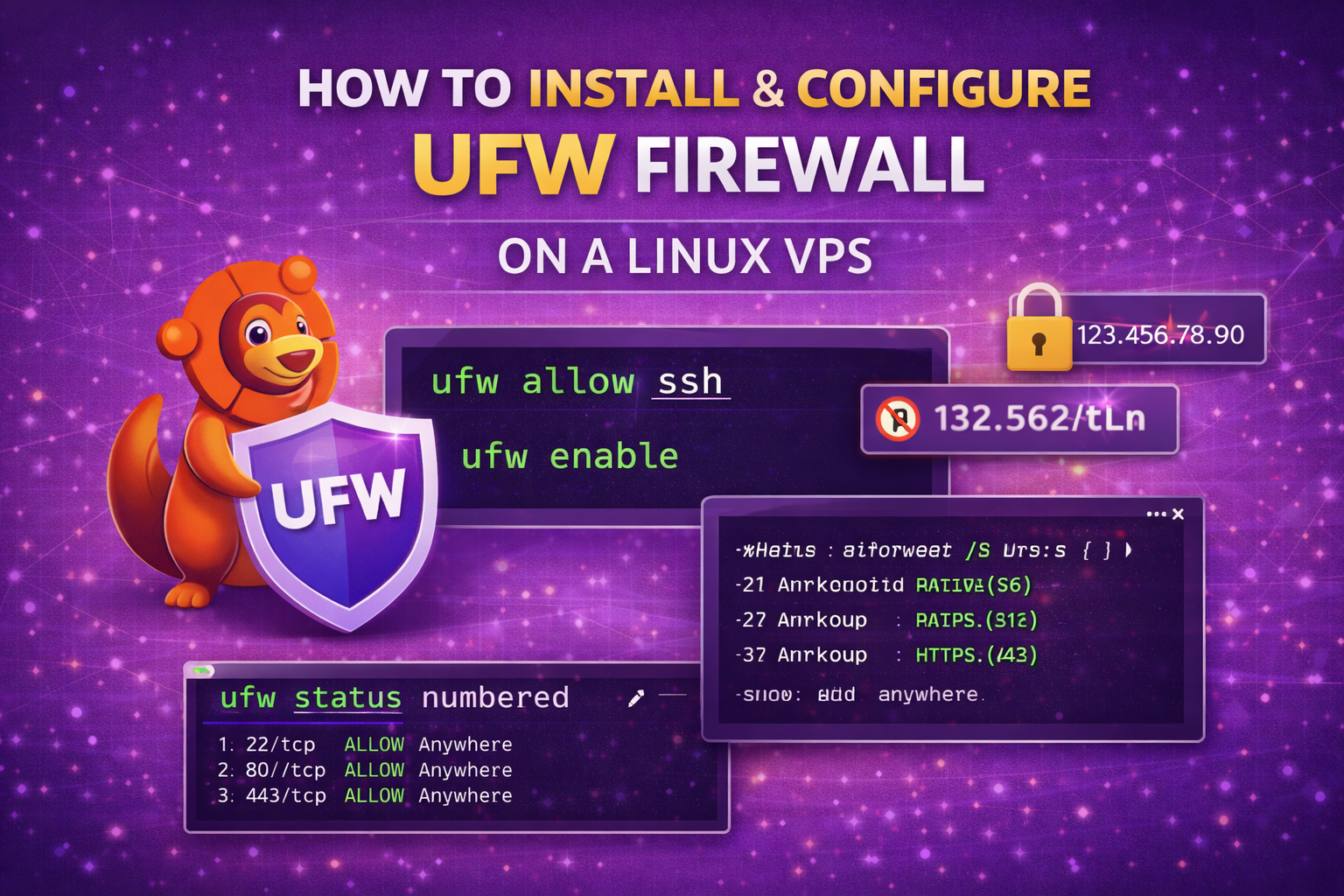 install UFW firewall and configure