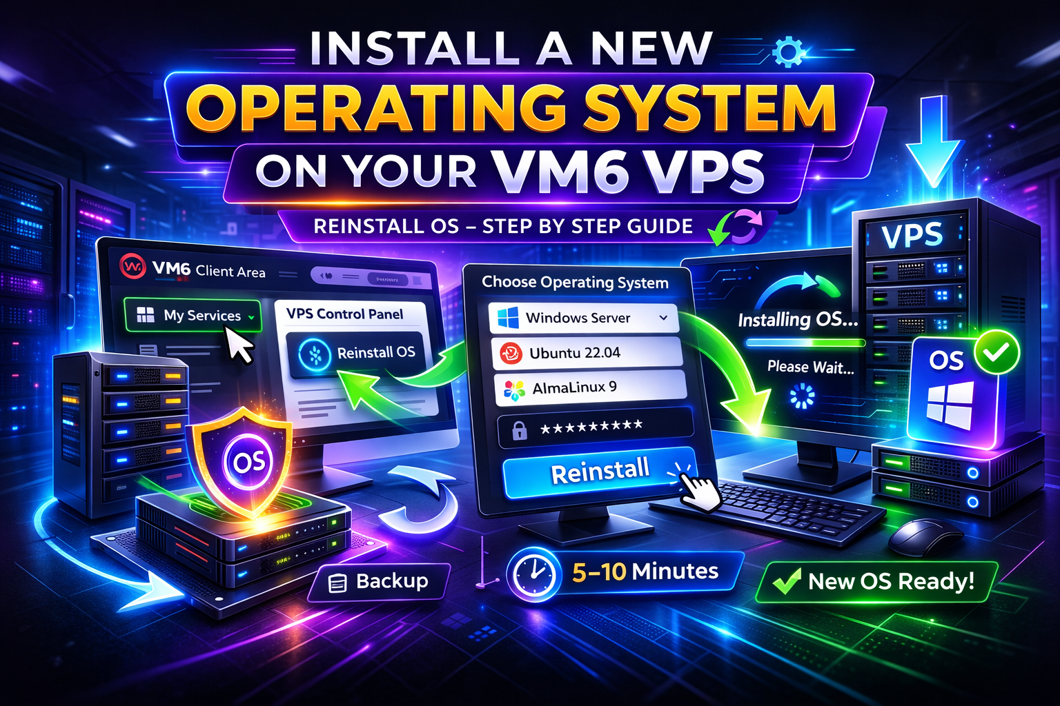 how to install operating system on vps